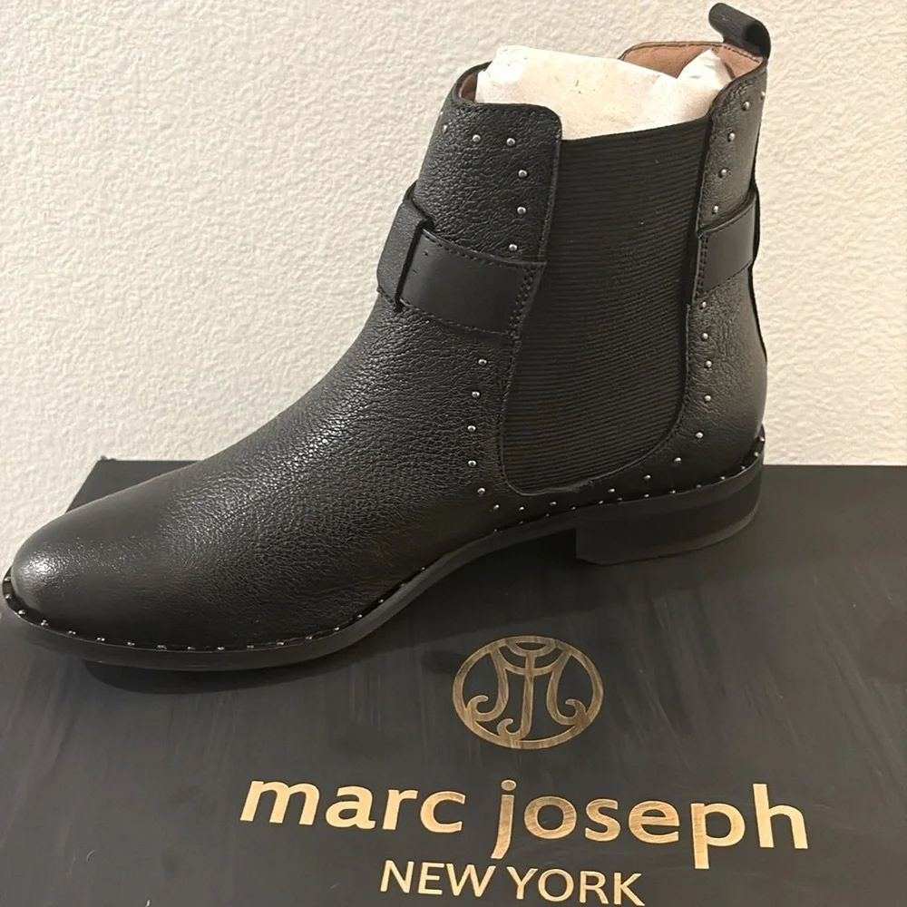 NIB [Marc Joseph] New York Leather Chelsea Studded Buckle Bootie Women’s Sz 5.5 - Picture 7 of 16